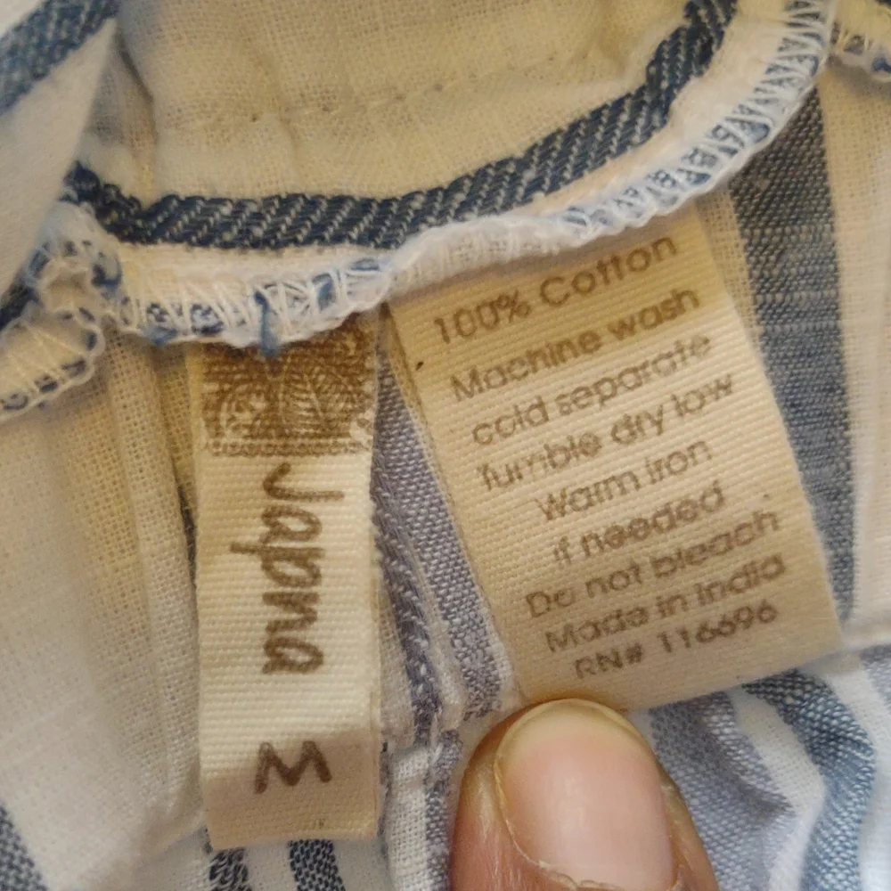 Japna Blue & White Striped Spaghetti Strap Dress Size M - Picture 8 of 11